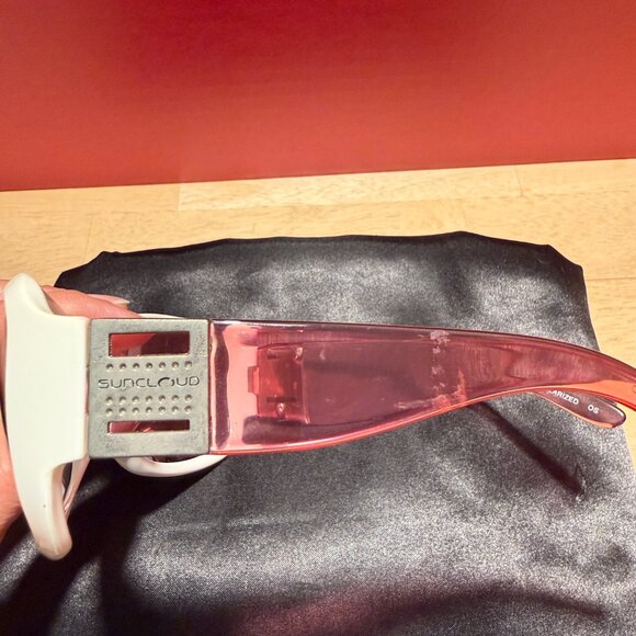 Vintage Suncloud Runway Pink White Frame Sunglasses - Picture 8 of 12